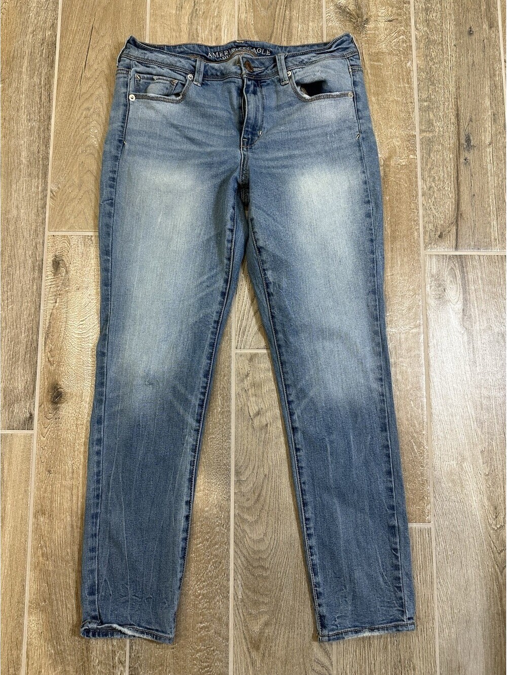 American Eagle Womens Size 10 Black Super Skinny Jegging Jeans -067-